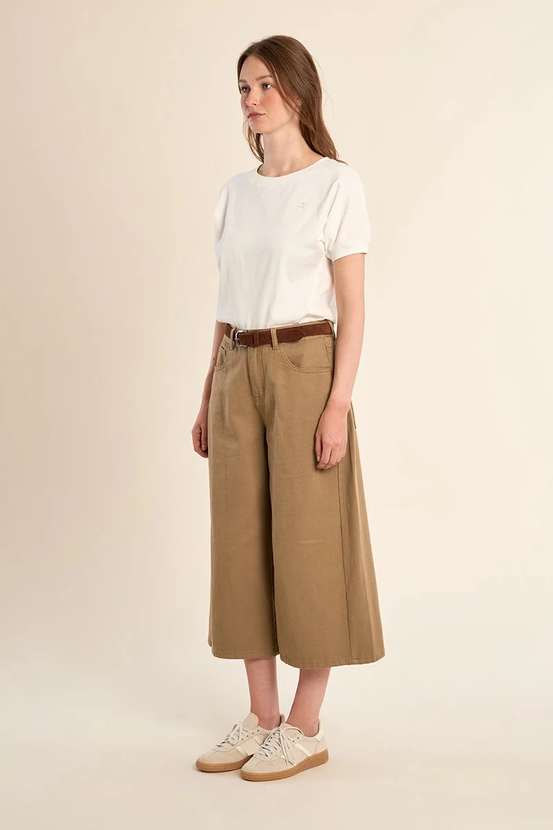 The Easy Street Cropped Khaki Denim