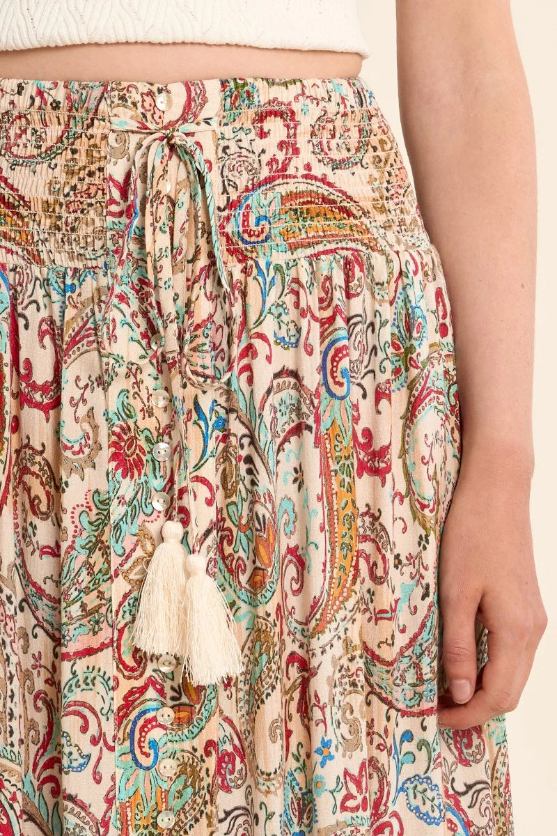 Paisley Sunset Boho Maxi Skirt