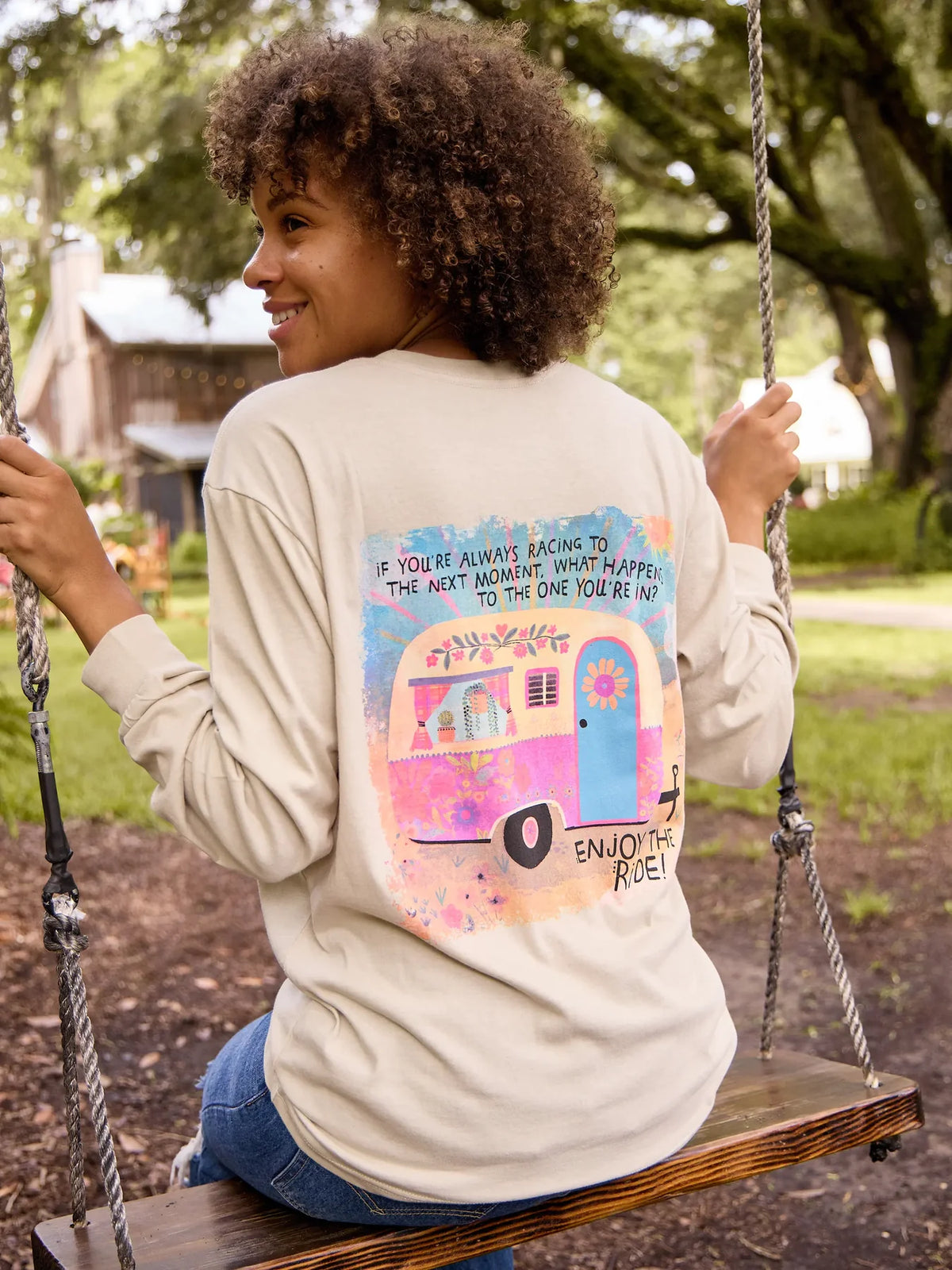 If You're Always Racing Long Sleeve Cotton Comfy Tee Shirt