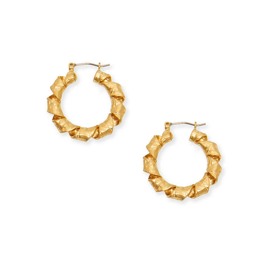 Twisted Ribbon Hoop Earrings