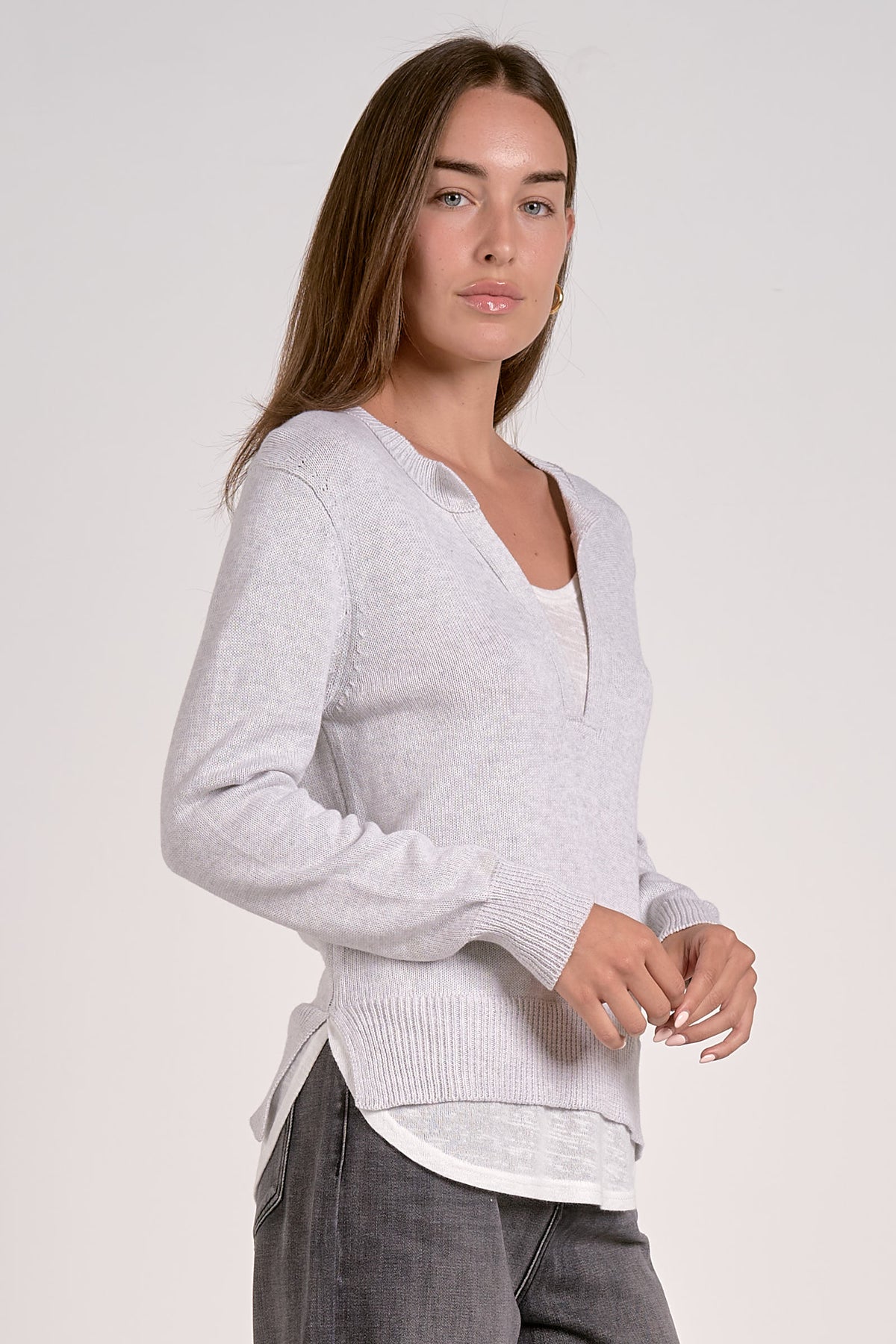 Layered V-Neck Sweater