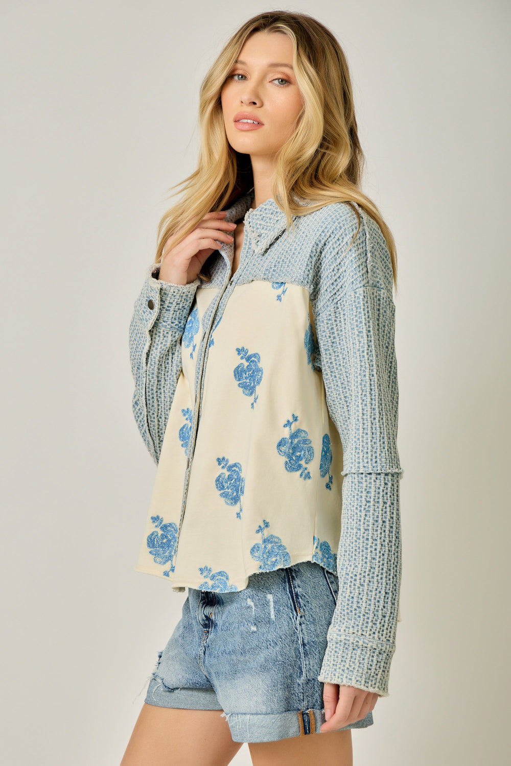 Wildflower Muse Mixed Denim Jacket
