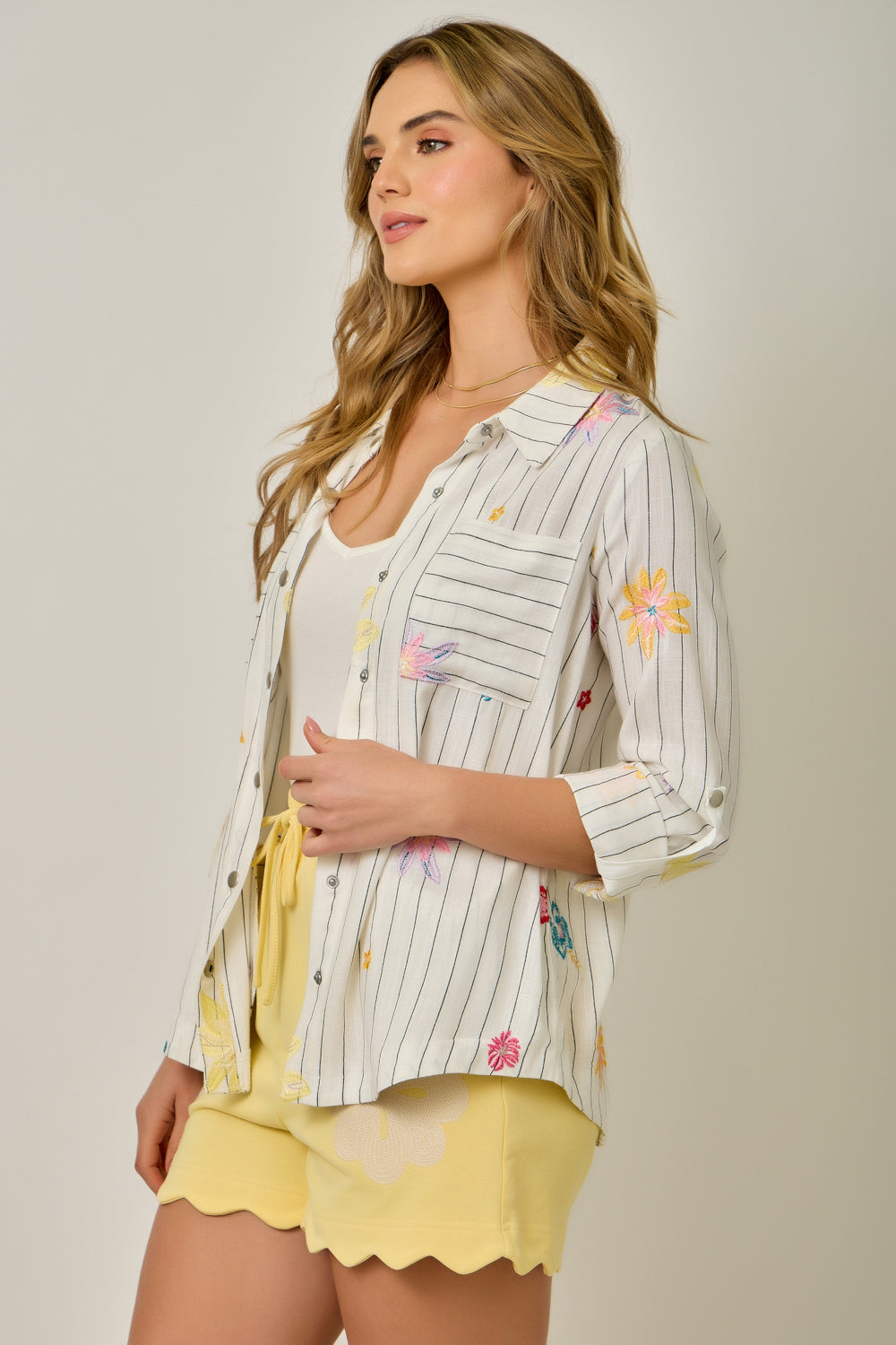 The Pinstripe Prairie Shacket
