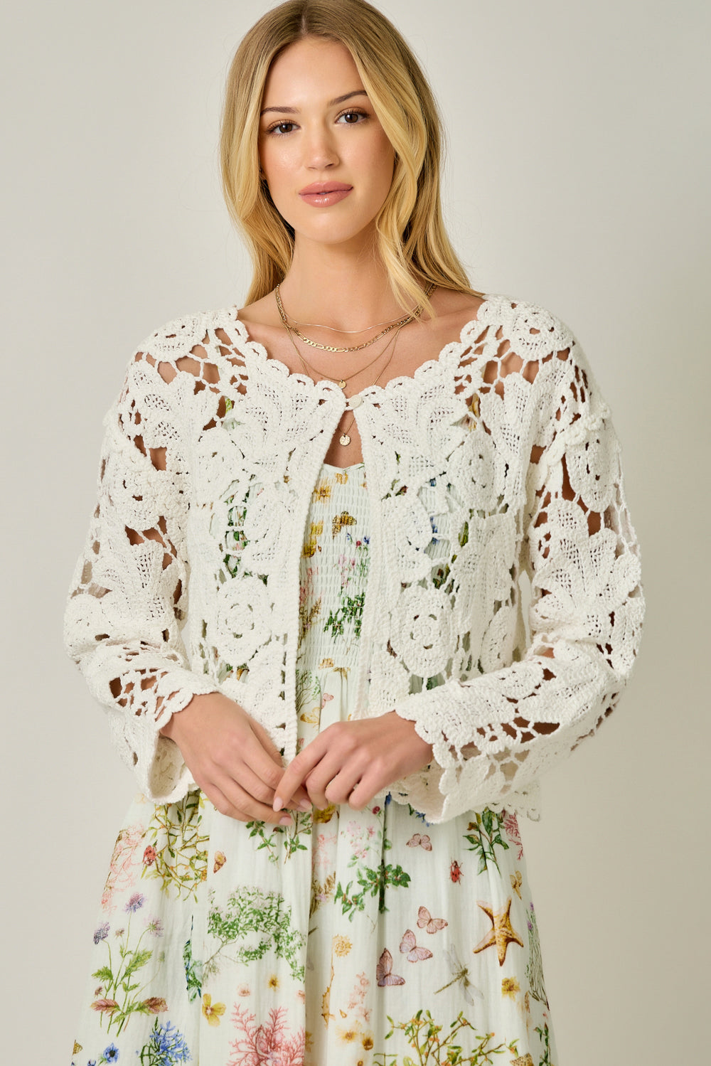 Petal Perfect Floral Crochet Cardigan