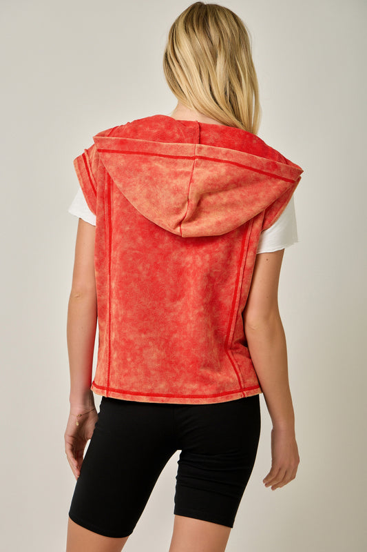 Weekend Heat Mineral Wash Hoodie Top