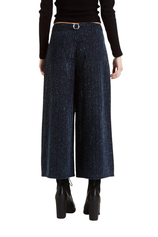 Chic Blend Tweed Denim Crop Pants