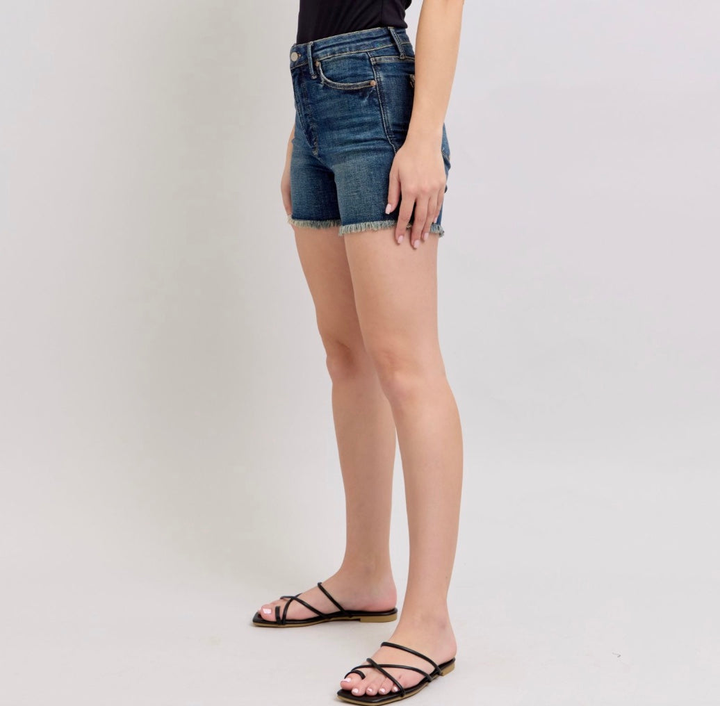 Judy Blue High Waist Tummy Control Fray Hem Shorts