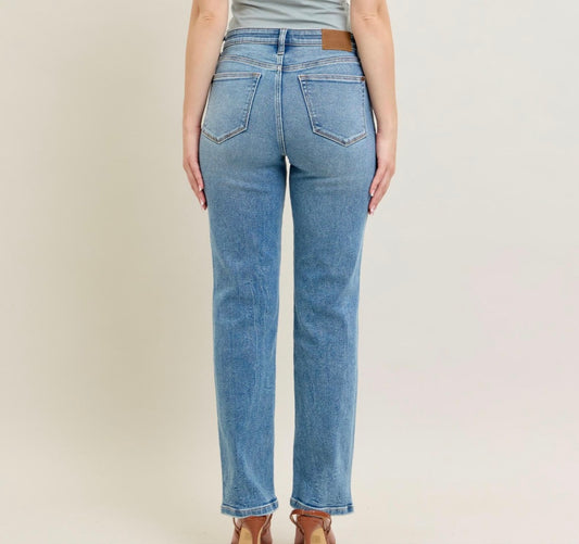 Judy Blue High Waist Vintage Wash Straight Jeans