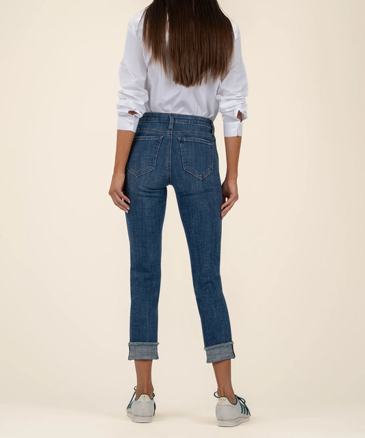 Kut From The Kloth Amy Mid Rise Crop Straight Leg Jeans