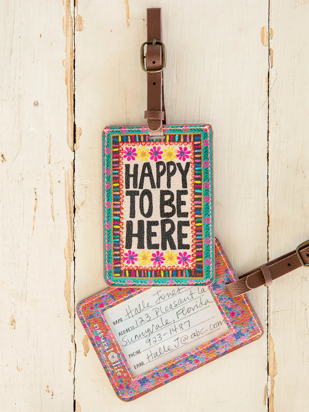 Natural Life Travel Happy Luggage Tag