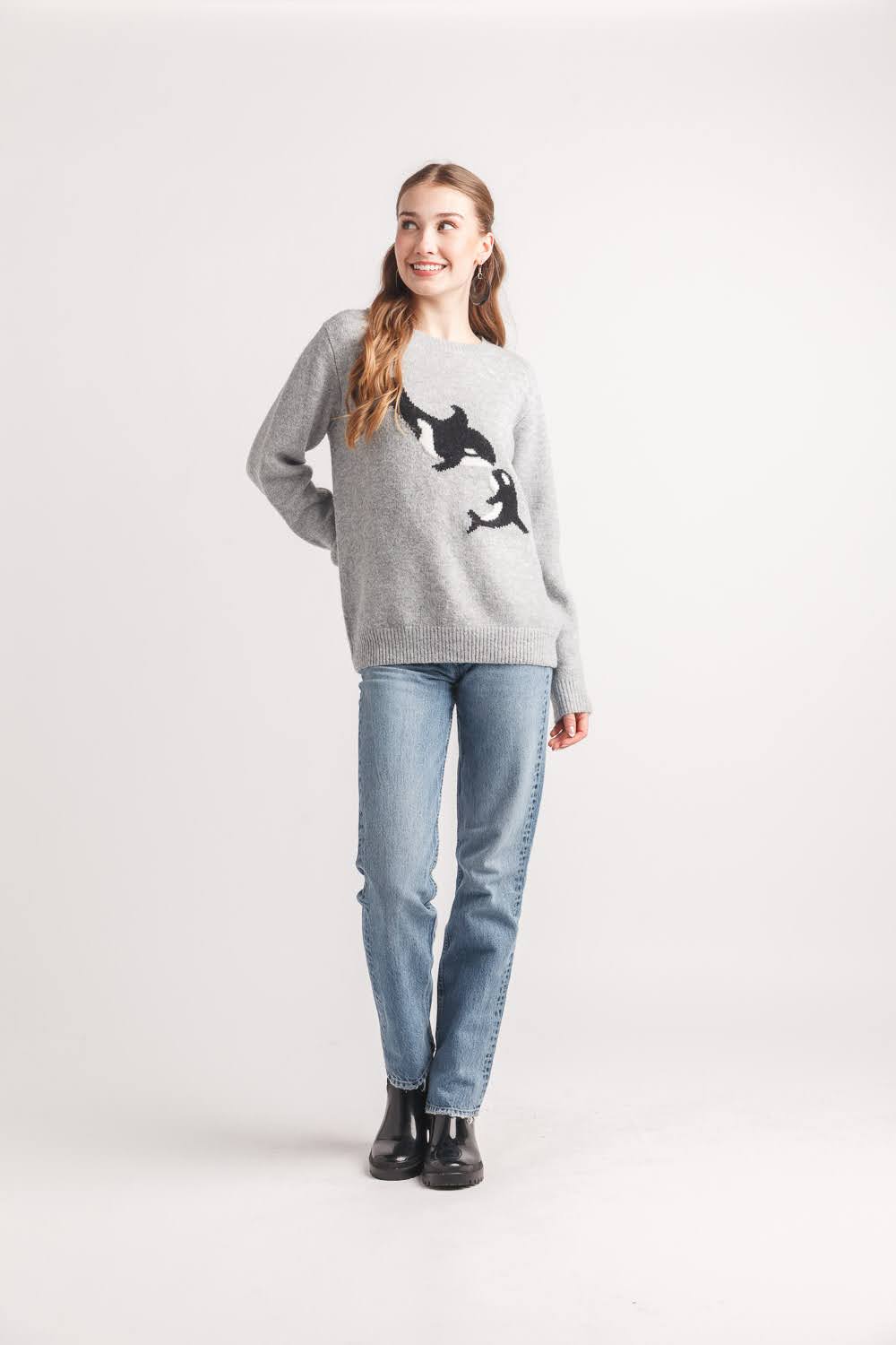 Women’s Grey Orca Knit Sweater