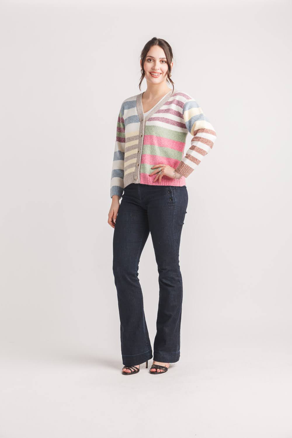 Women’s Contrast Stripe Knit Cardigan