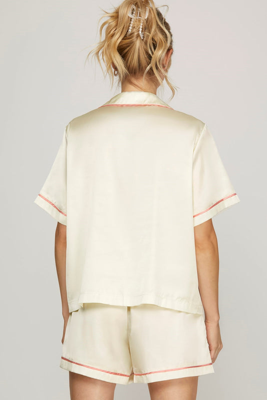 Satin Short Sleeve PJ Set