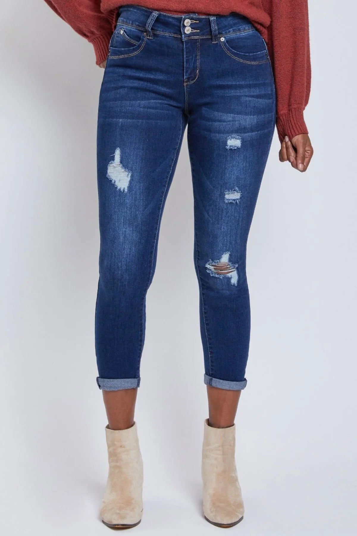 Curve Appeal Cuffed Ankle Jeans