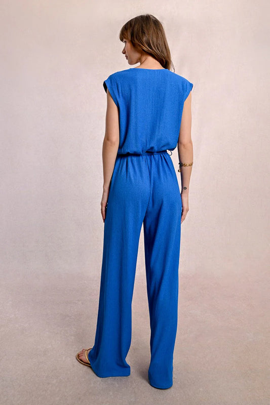 Wrap Effect Knot Waist Jumpsuit