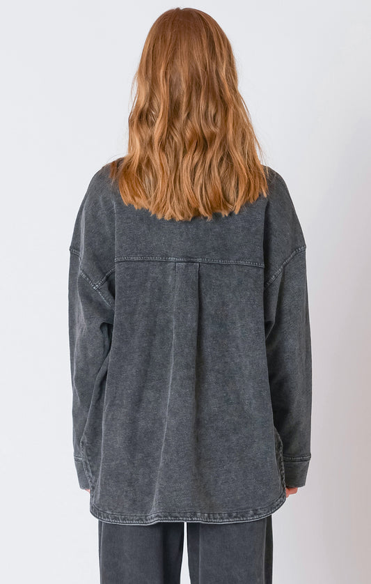 Midnight Edge Knit Denim Shacket