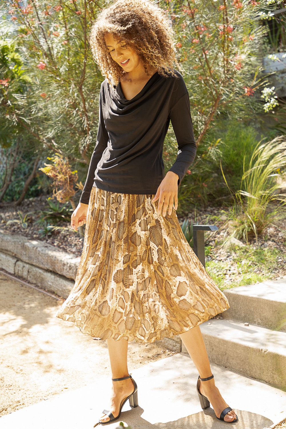 Soft Drape Cowl Neck Modal Top