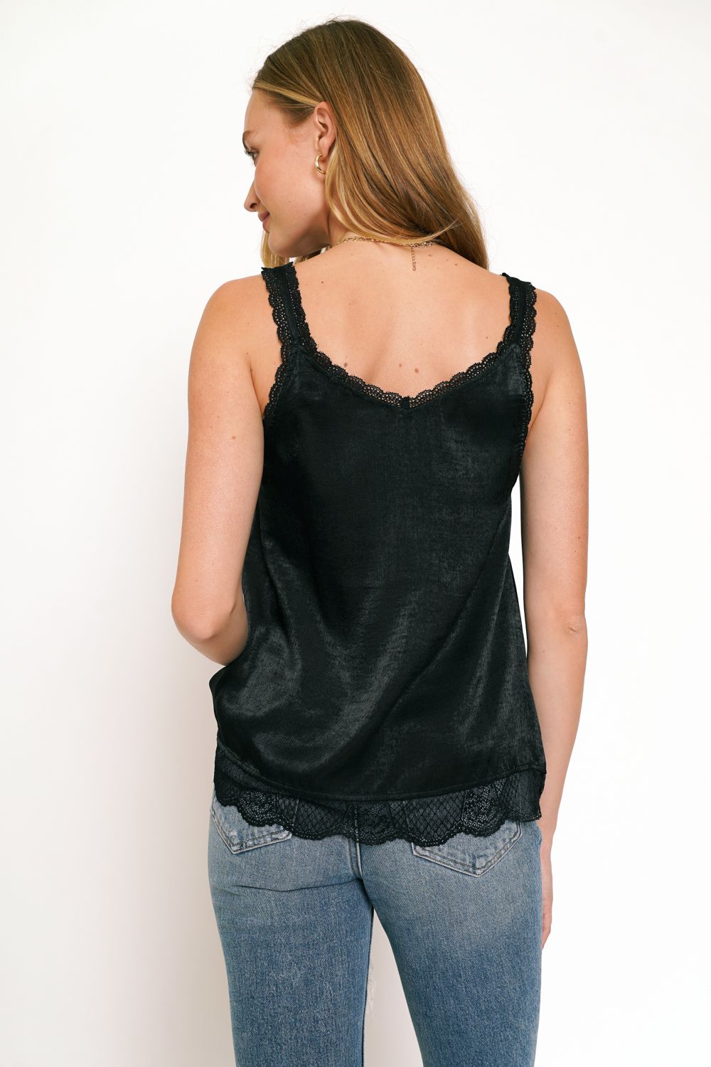 Lace Edge Satin Cami Top