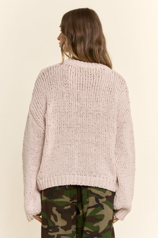Booo! Pumpkin Halloween Sweater – Chunky Knit Jack-O-Lantern Crewneck Pullover