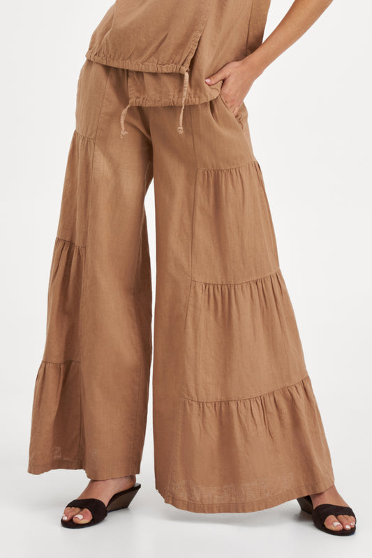 Dulce Tiered Palazzo Pants – Flowy Wide Leg Boho Pants