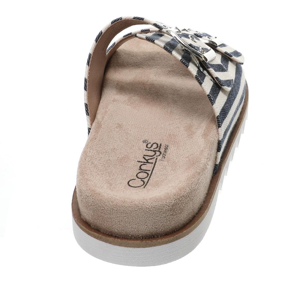 Corkys Dash Navy Stripe Sandal