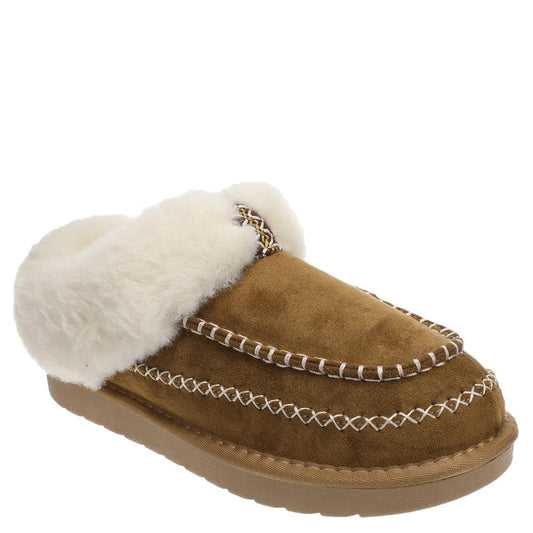 Women's Faux Fur & Faux Suede Moccasin Clogs | Cozy Slip-On Comfort Shoes