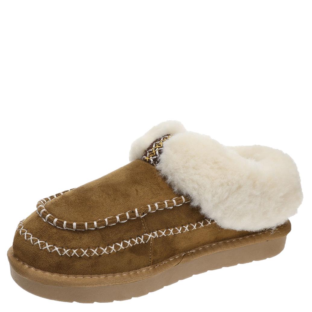 Women's Faux Fur & Faux Suede Moccasin Clogs | Cozy Slip-On Comfort Shoes