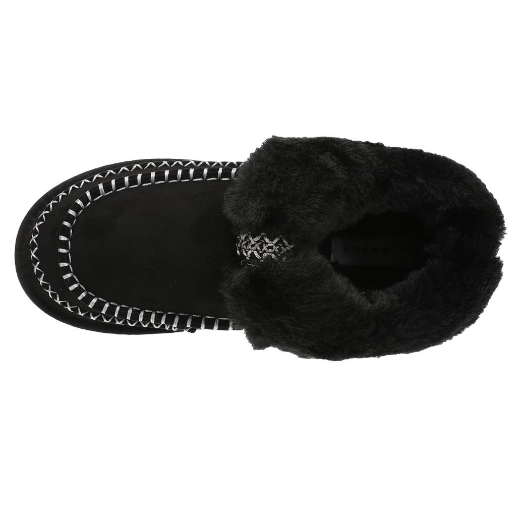 Women's Faux Fur & Faux Suede Moccasin Clogs | Cozy Slip-On Comfort Shoes