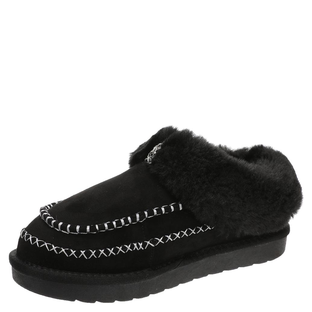 Women's Faux Fur & Faux Suede Moccasin Clogs | Cozy Slip-On Comfort Shoes