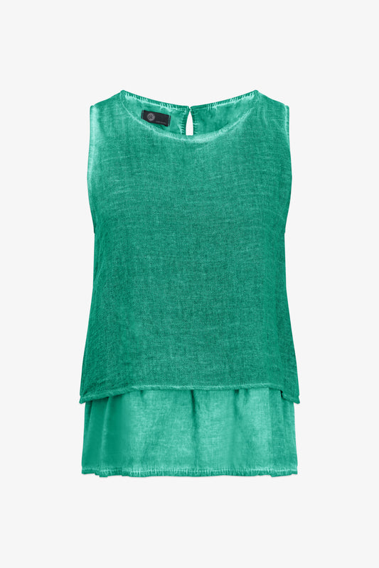 Reef Layered Tank Top – Flowy Round Neck Summer Top