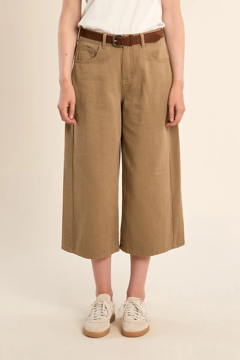 The Easy Street Cropped Khaki Denim