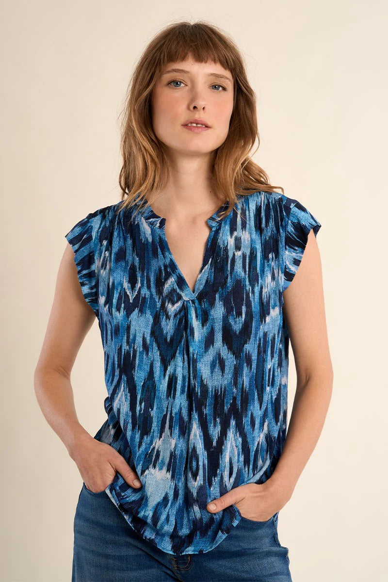Indigo Breeze Printed Sleeveless Top
