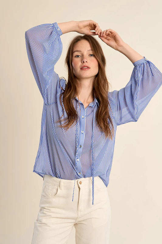 Seaside Stripe Bow Blouse