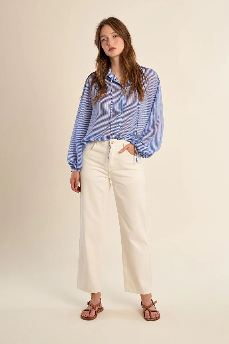 Seaside Stripe Bow Blouse