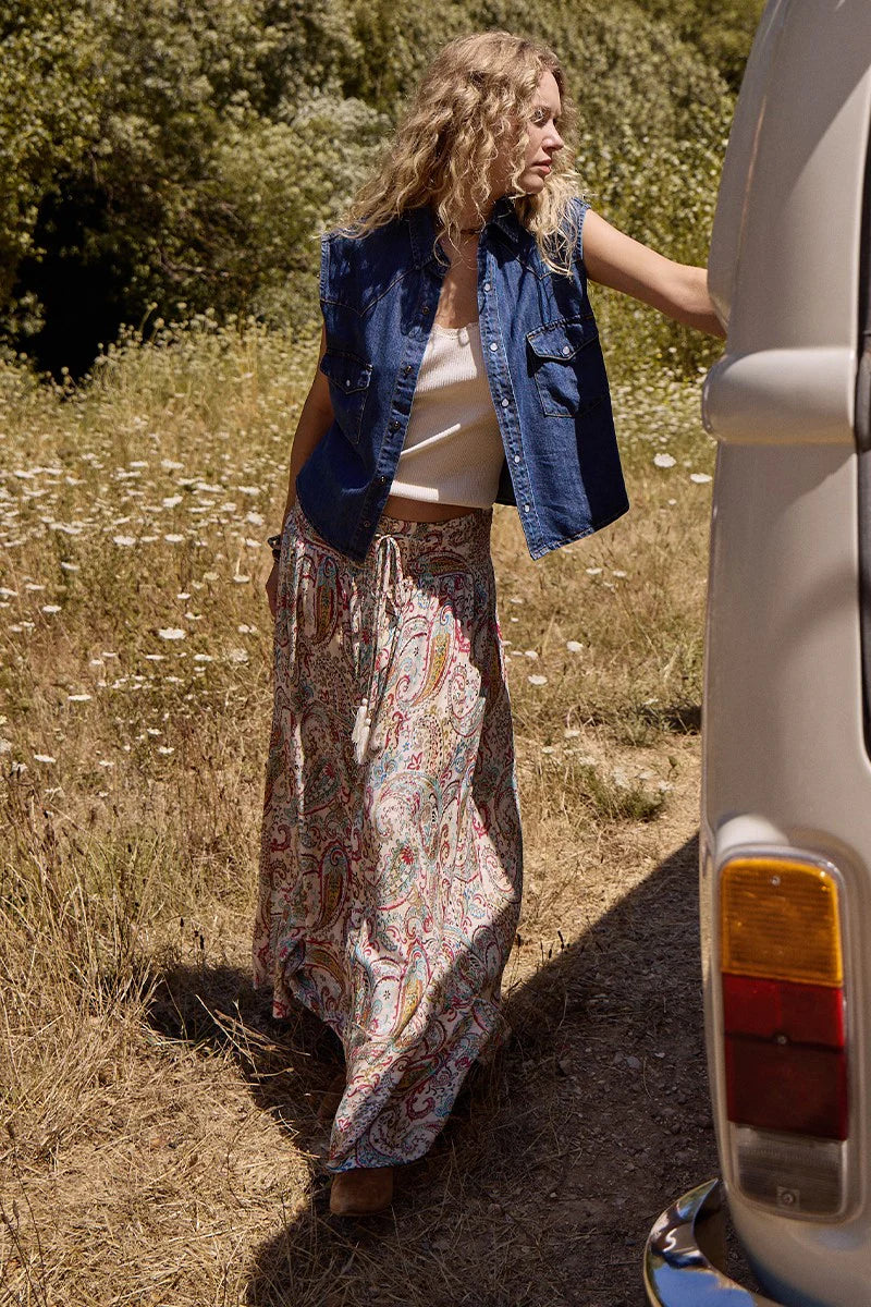 Paisley Sunset Boho Maxi Skirt