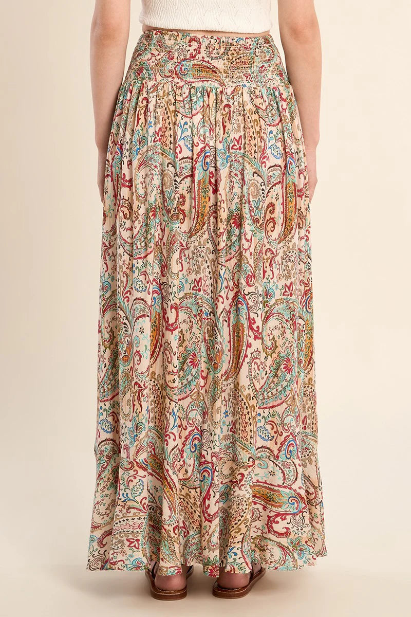 Paisley Sunset Boho Maxi Skirt