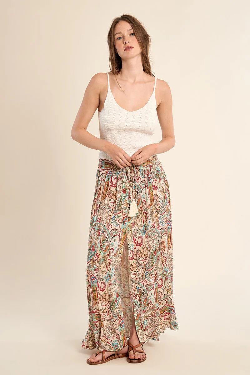 Paisley Sunset Boho Maxi Skirt