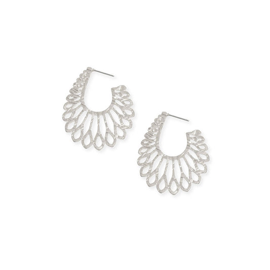 Feather Hoop Post Earring