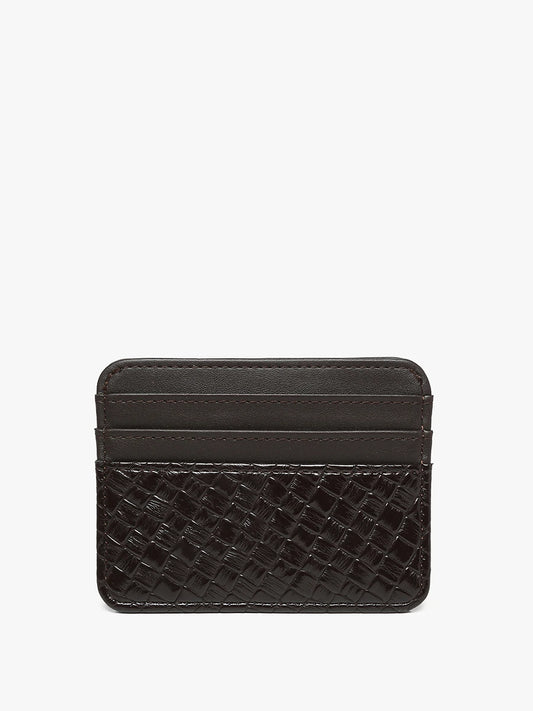 Fatima Faux Woven Card Holder