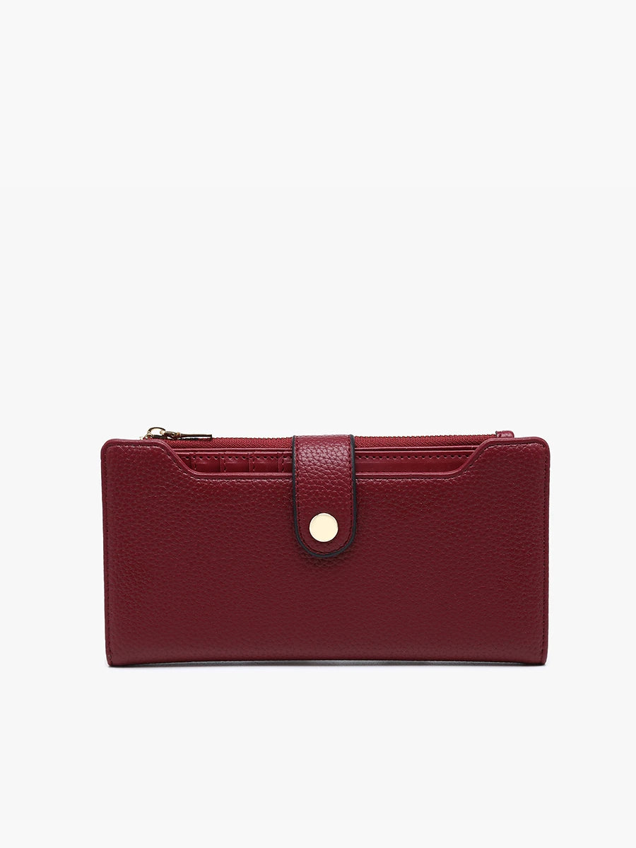 Mini Three-Compartment Vegan Leather Wallet with Removable Card Holder