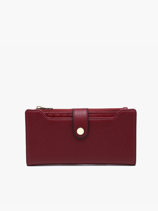 Mini Three-Compartment Vegan Leather Wallet with Removable Card Holder