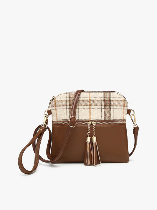 Tara Plaid Crossbody/Wristlet w/ Front Zip Pocket