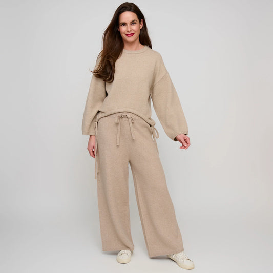 Sloane Drawstring Hem Sweater & Lounge Pant Set | Soft Sweater Knit Matching Set