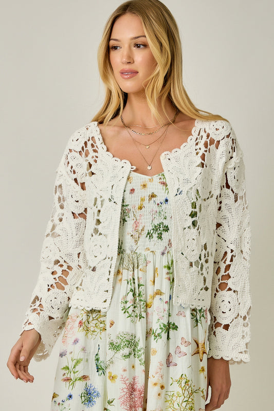 Petal Perfect Floral Crochet Cardigan