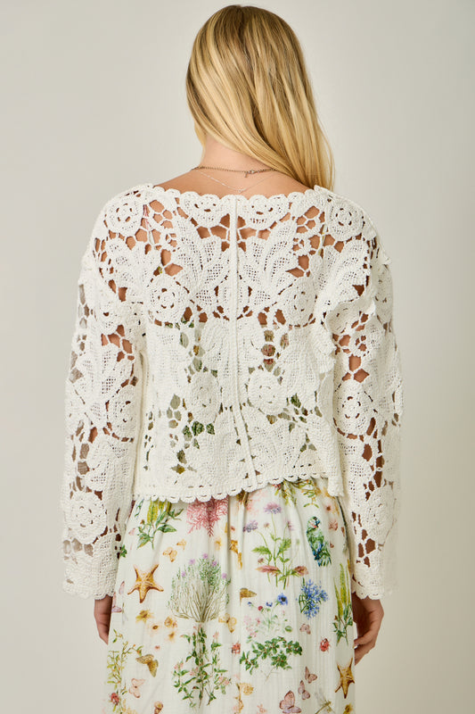 Petal Perfect Floral Crochet Cardigan