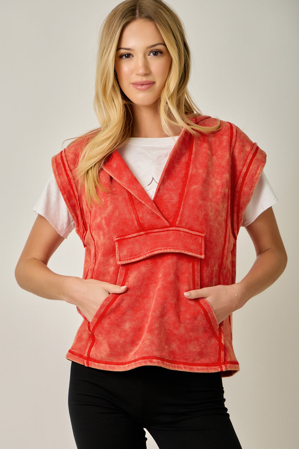 Weekend Heat Mineral Wash Hoodie Top
