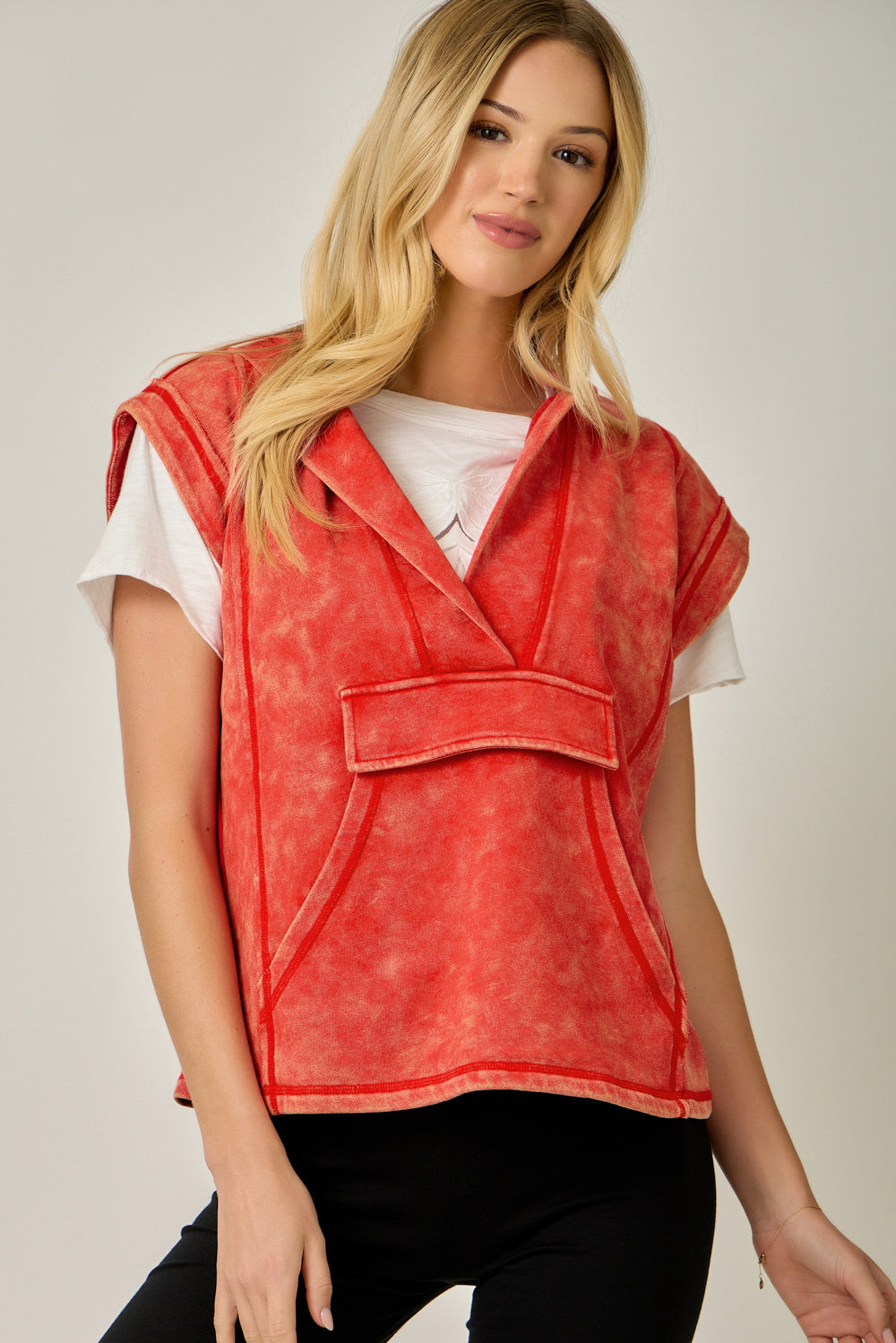 Weekend Heat Mineral Wash Hoodie Top