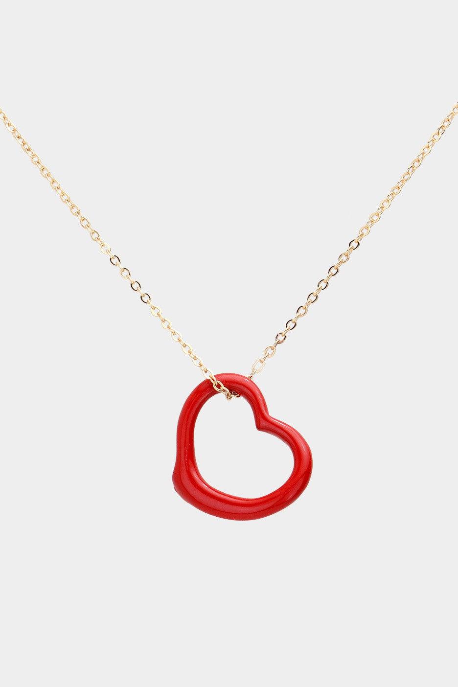 Metal Heart Cut out Pendant Necklace