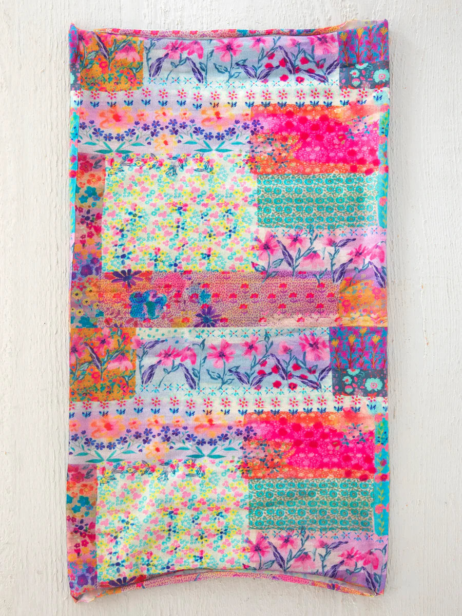 Pink Watercolor Patchwork Full Boho Bandeau® Headband