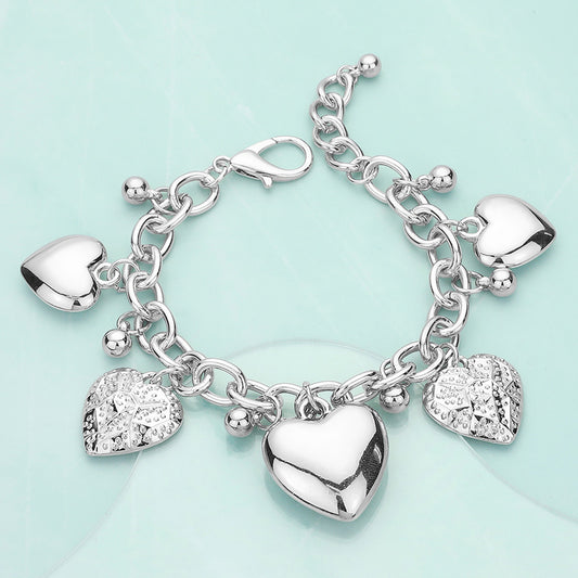 Metal Heart Charm Chain Bracelet